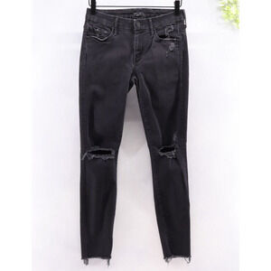 Mother Women's Looker Ankle Fray Guilty As Sin Black Sz 26